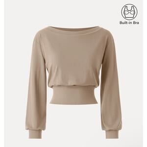 OGL Non-Itchy Wool Blend Boatneck Brami Top – Built-In Bra - NEW | Size Large